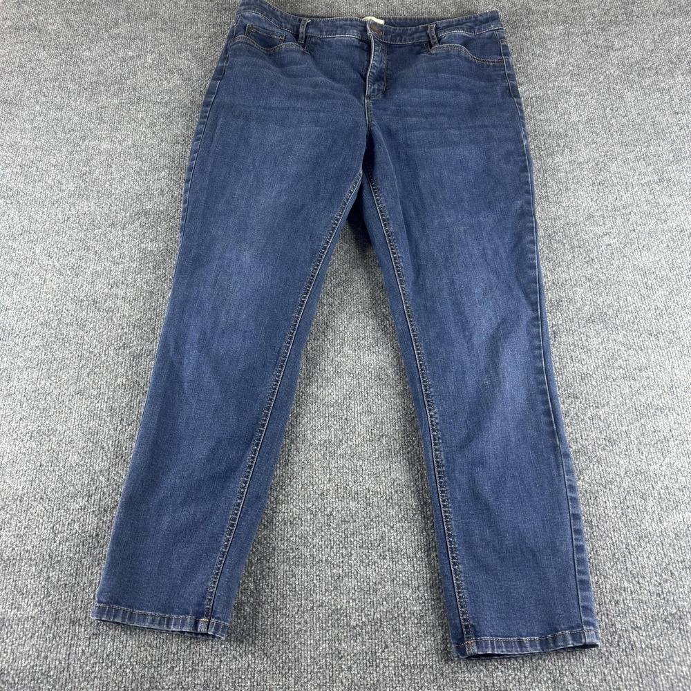 J Jill Smooth Fit Slim Ankle Jeans Womens 14‎ Blue Medium Wash Stretch Denim